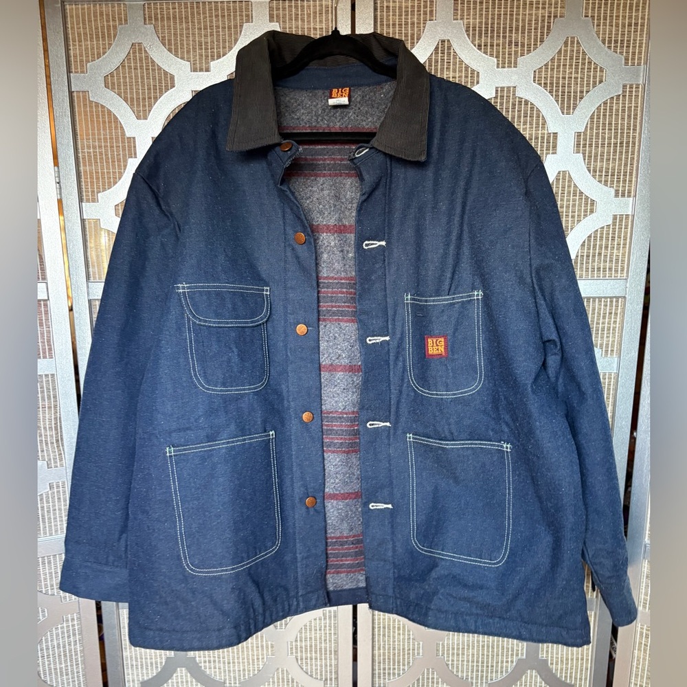 Vintage Discontinued Men's Wrangler Big Ben Denim Blue Work Coat